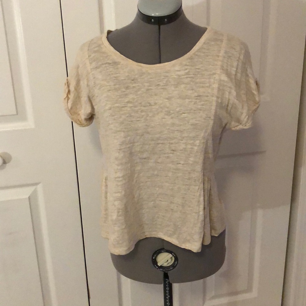 Madewell Linen Peplum T shirt